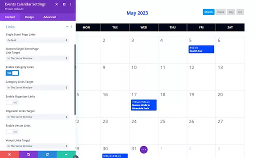 Using Divi for creating engaging single events