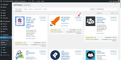 Plugin installation and activation process on the WordPress dashboard