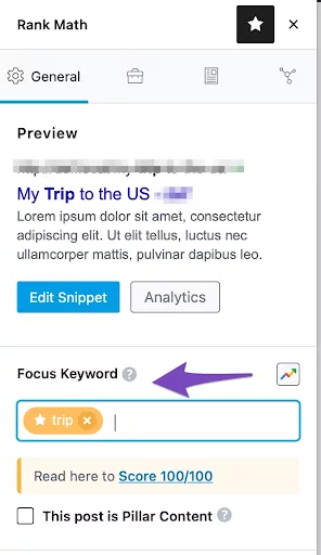 Optimizing content with a strategic focus keyword for improved SEO performance