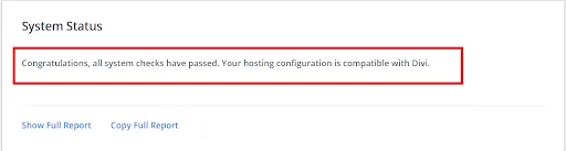 Check your server settings status directly within Divi to ensure optimal performance and troubleshoot any issues efficiently.