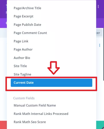 Select Current Date to ensure the copyright date accurately displays the current year.