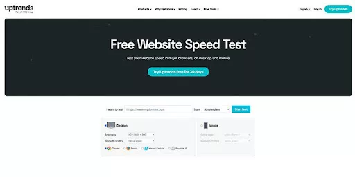 Uptrends is a comprehensive website performance monitoring and testing tool that provides a variety of services to help you understand and improve your website’s performance.