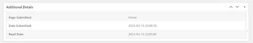 Additional Details provides extra information about the form submission