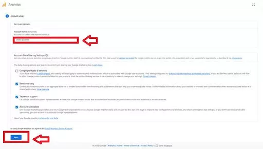 In the account setup form, you’ll find a field labeled “Account Name.” Here, you can enter any name you want for your Google Analytics account.