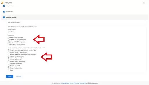 On the following screen, you can select the options that best suit your needs.
