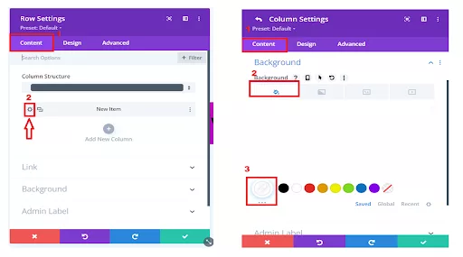 The column’s visual effects get enhanced after setting the color to white.
