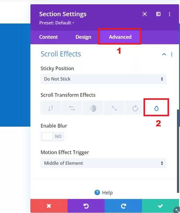 Image begins in a blurry state and gradually comes into focus as the user scrolls. The transition from blur to sharpness illustrates the effect of scrolling.