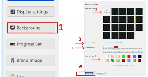 Screenshot of the Background Settings for the preloader plugin, displaying options to choose or upload a background animation, select a background color, and the new ‘Small Background’ feature.