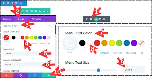Customize your e-commerce header menu text by adjusting the active text color, font style, weight, and size to match your website’s design.