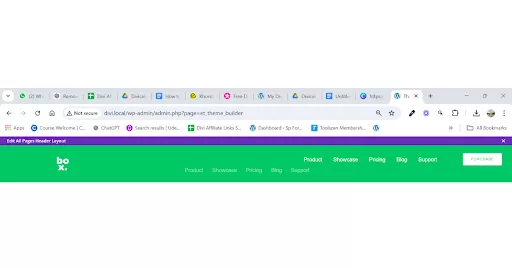 Screenshot showcasing the final customized free header layout, displaying a stylish and integrated design that complements the website’s overall look.