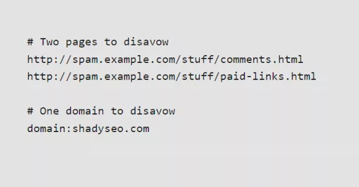 Instructions for using Google’s Disavow Tool to disavow harmful links, including file requirements and guidelines for creating the disavow file.