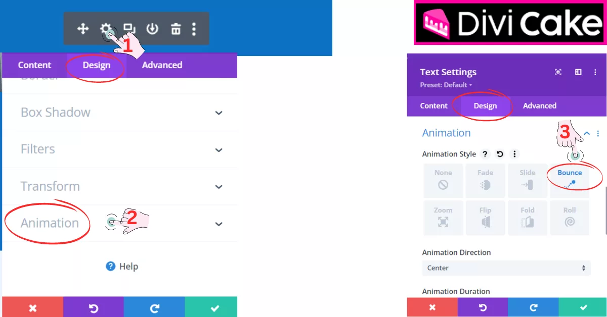 Learn how to add unique animations to text in Divi, including selecting the animation style from the design settings for a customized look.