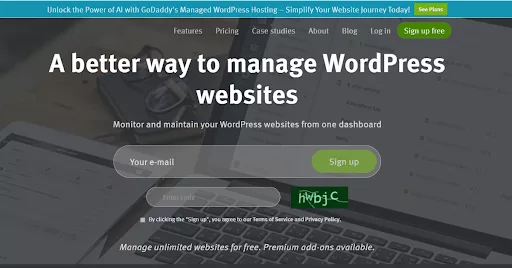 Manage multiple WordPress sites with ManageWP, featuring one-click updates, cloud backups, and security checks for comprehensive site management.