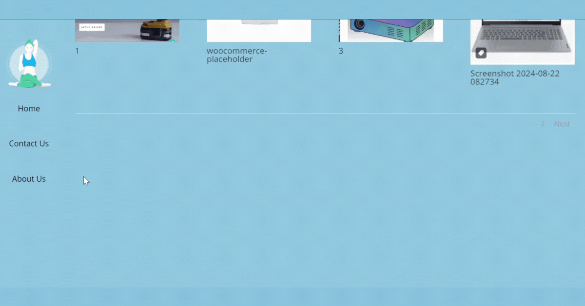View the completed vertical header setup, showcasing the final design after following all implementation steps.