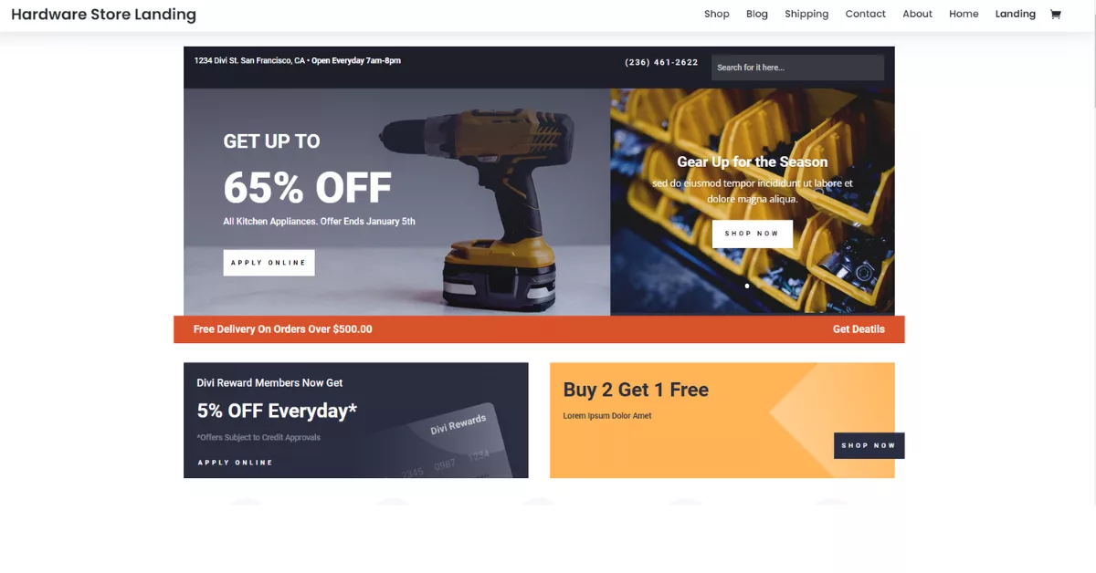 The Furniture Store layout pack includes customizable layouts with high-quality images and icons, ideal for creating a sleek and professional furniture store website.