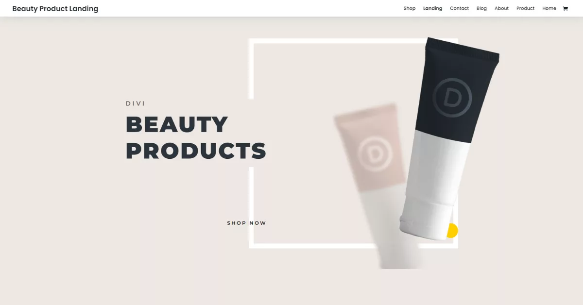 The Beauty Product layout pack features customizable image mockups and essential pages like shop and product, making it ideal for beauty product websites.