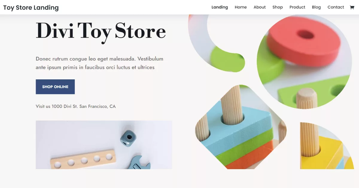 The Toy Store layout pack includes modern designs and essential pages, perfect for building a vibrant and user-friendly toy store website.