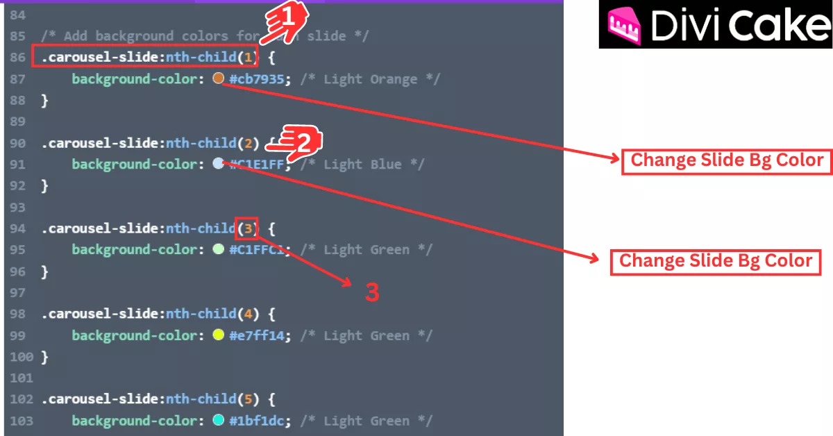 Customizing Background Colors for Carousel Slides