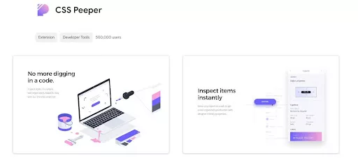 CSS Peeper is a user-friendly Chrome extension designed for designers who want to quickly inspect a webpage’s CSS without diving into complex code.