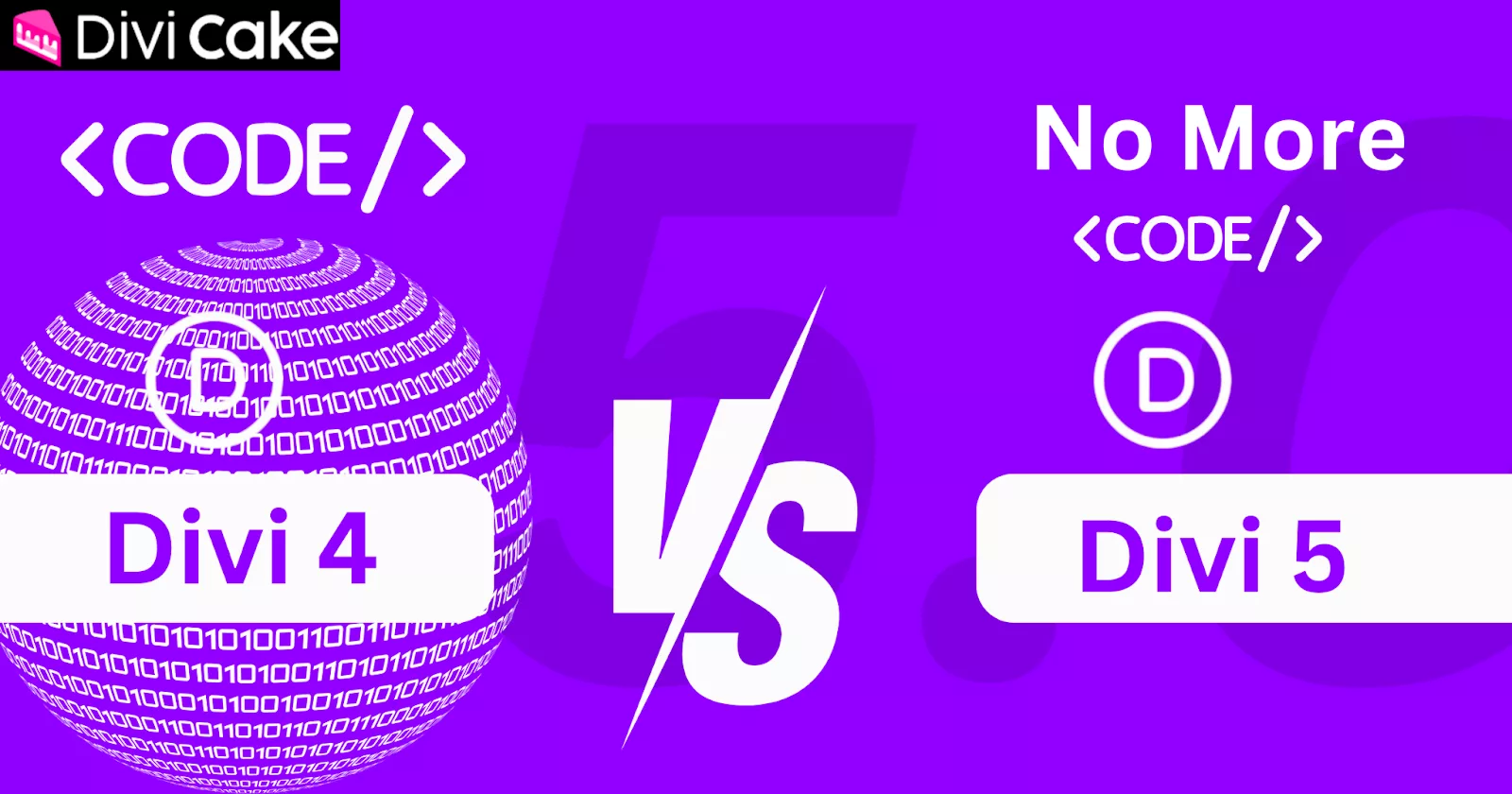 Comparison of Divi 5 and Divi 4, highlighting Divi 5’s removal of shortcodes for improved page rendering speed, fewer layout issues, and better compatibility with WordPress updates.