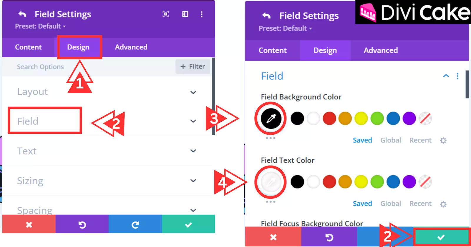 Set the background and text colors for the Contact Form fields in Divi to match your website’s design and improve readability.