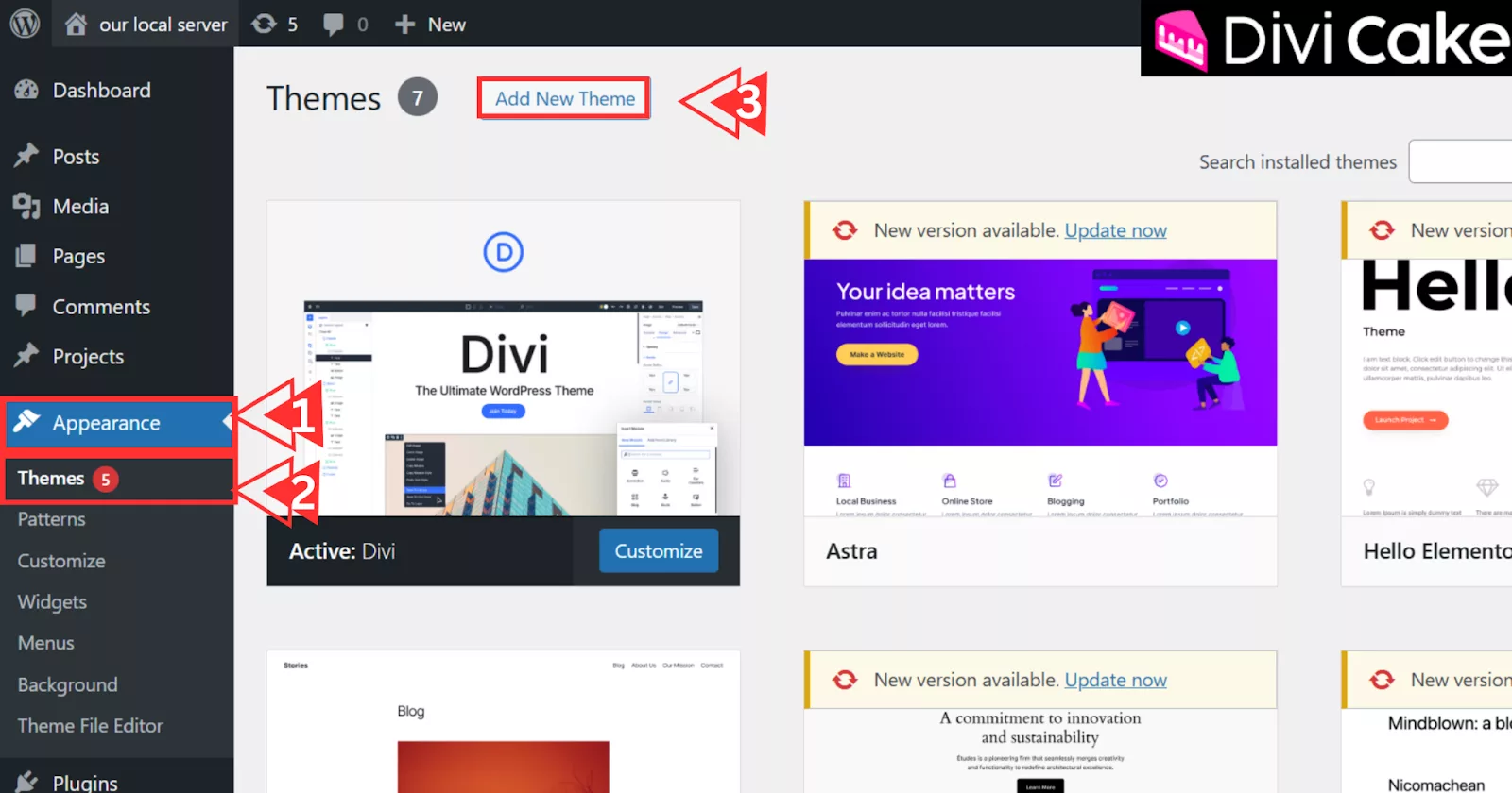 Guide to installing Divi 5 via the WordPress dashboard.