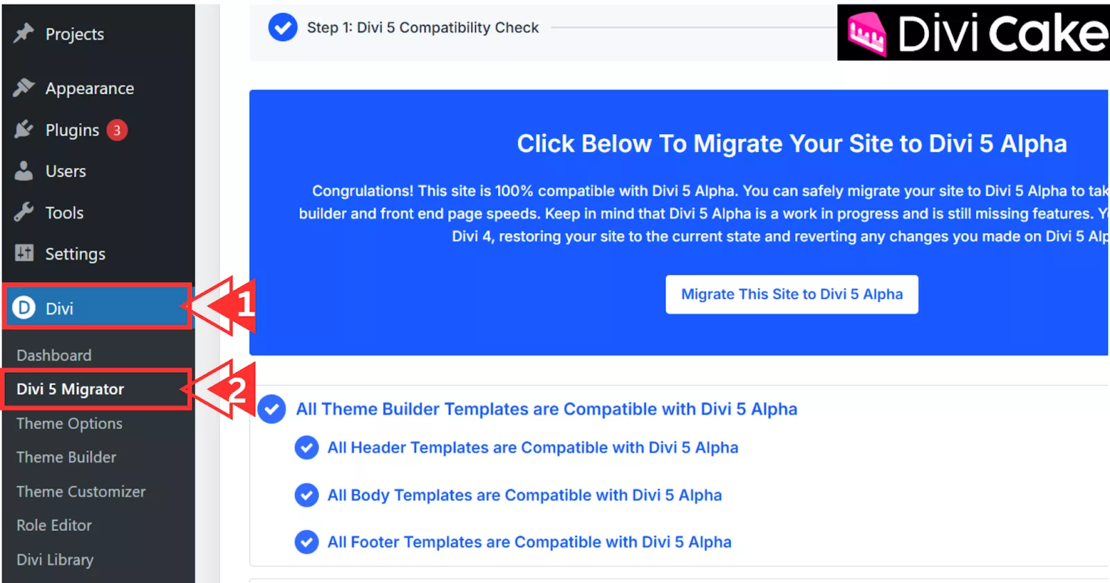 Migrate your website from Divi 4 to Divi 5 using the Divi 5 Migrator.