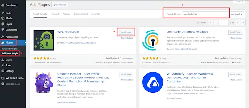 Installing the WPS Hide Login plugin to enhance your WordPress site’s security by customizing and protecting your login page from unauthorized access.
