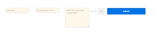 Guide to testing a contact form in Divi after adding custom CSS, ensuring proper horizontal alignment of fields, focus effect functionality, and correct styling and hover response of the submit button.