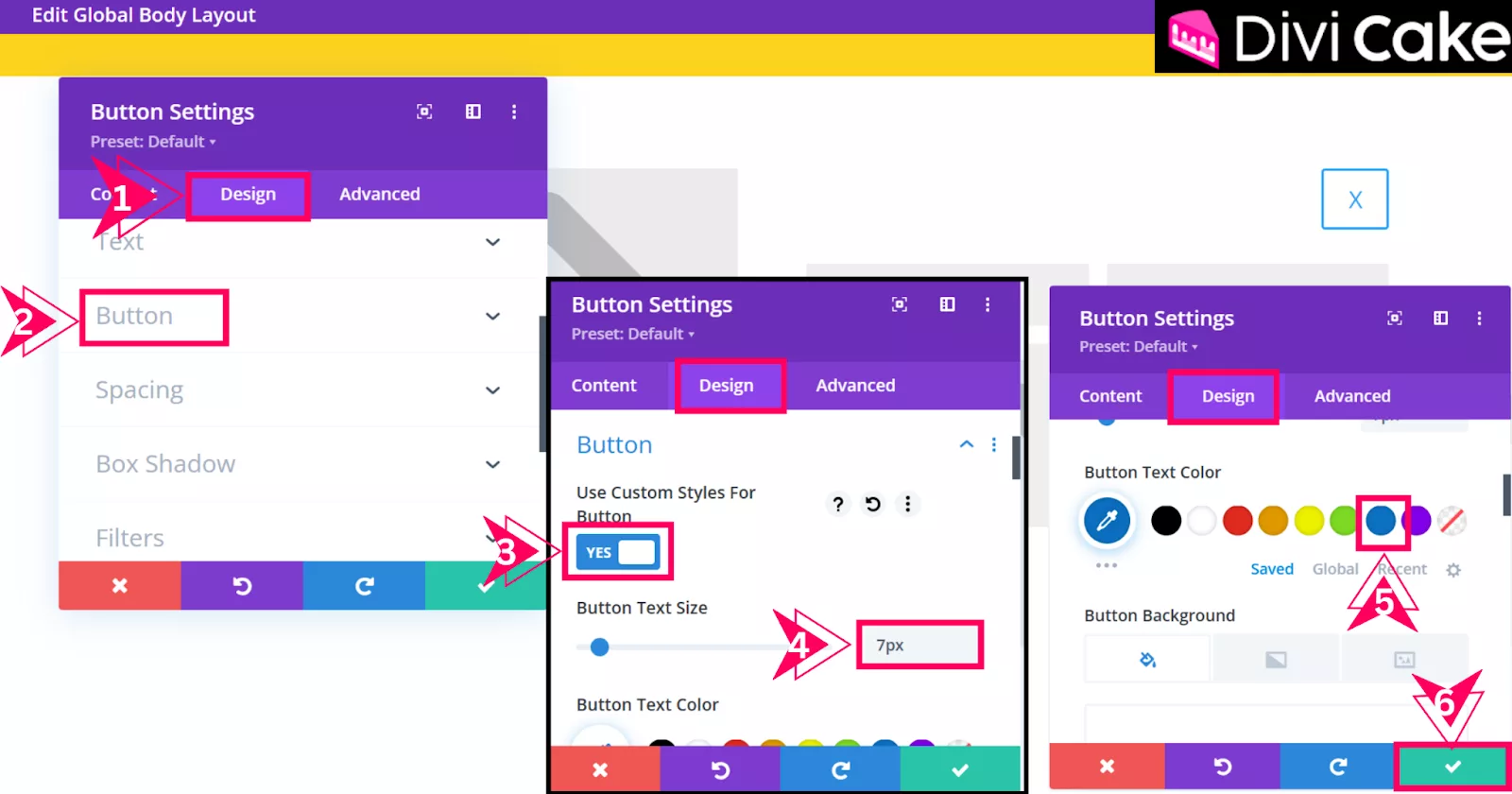 Enable custom styling for the Button Module in Divi by adjusting the text size, color, and design settings to match your website’s theme.