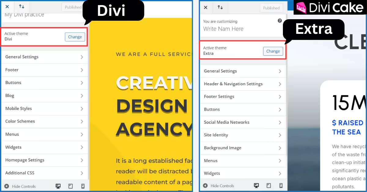 Divi and Extra provide a range of customization options through the Theme Customizer, enabling users to personalize their website’s design with unique and shared features.