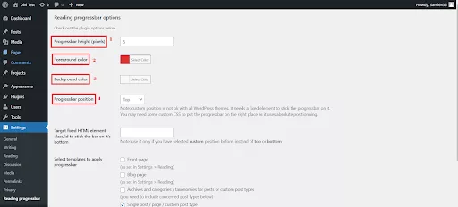 Customizing settings by adjusting height, foreground color, background color, and position options.