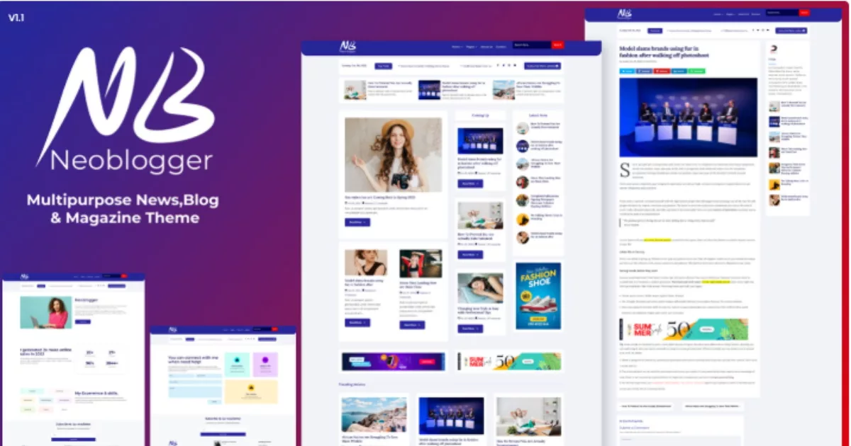 Neoblogger Blog Child Theme offers a fully responsive, SEO-optimized design with customizable options, ideal for bloggers and news websites seeking a modern and professional look.