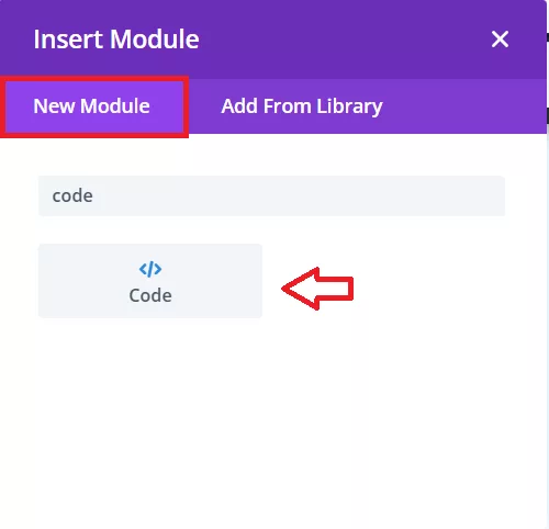 Divi Builder interface with a Code Module added to create a scrolling effect inside a monitor-style frame.