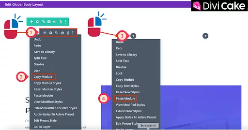Quickly duplicate the customized Divi Number Counter Module by using the copy and paste feature, saving time while adding multiple counters to different columns on your website.