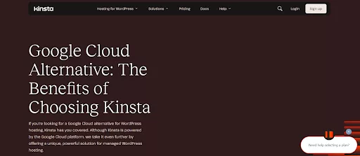 Kinsta hosting architecture using Google Cloud’s Premium Tier network with isolated container setup for PHP, Nginx, and MySQL/MariaDB.