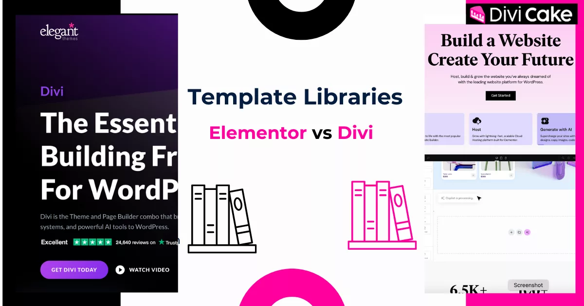 A look at Divi’s 2,000+ templates and Elementor’s website kits, comparing pre-designed layout options for faster, branded website creation tailored to agency needs.