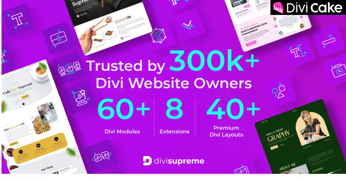 Divi Supreme Pro plugin with 60+ advanced modules and 8 powerful extensions enhancing Divi Theme functionality for faster, professional, and interactive website design.