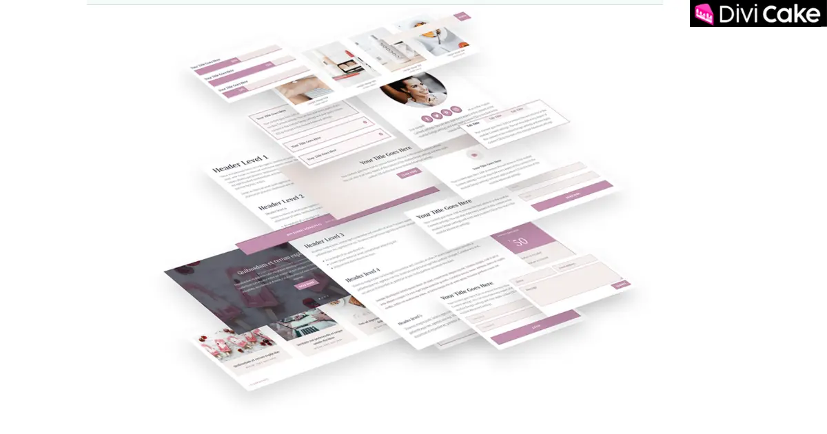 Preview of Divi Lover’s Global Defaults Layout Set 2 featuring minimal and clean design with redesigned colors, icons, and animations.