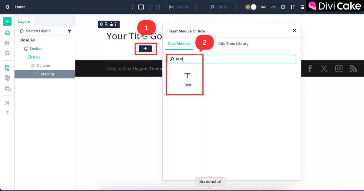 Step-by-step guide to adding a Text module below the Heading in Divi 5 for a blog introduction.