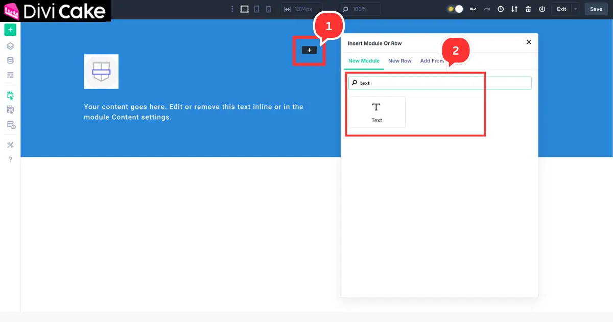 Adding pages, blog categories, or contact information in the second column of the Divi 5 footer using a Text Module