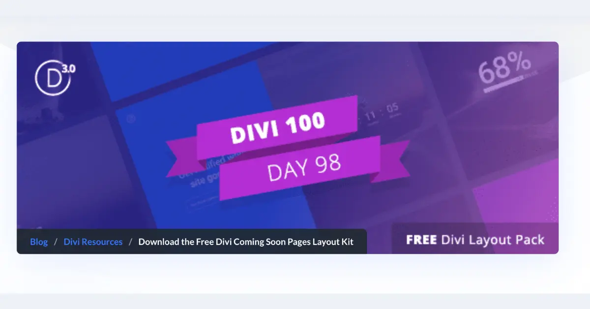 Free Divi Coming Soon Pages Layout Kit for pre-launch websites, campaigns, and email signups
