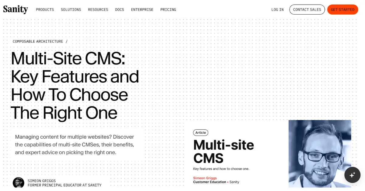 Multi-site CMS article hero showing key features and guidance for choosing the right CMS for managing multiple websites.