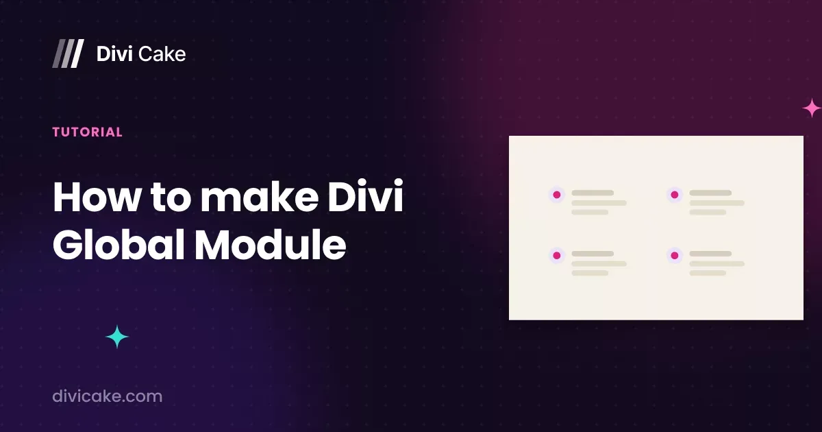 How to make Divi Global Module