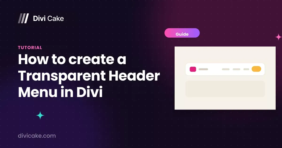 How to create a Transparent Header Menu in Divi