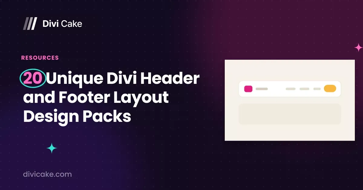 20 Unique Divi Header and Footer Layout Design Packs