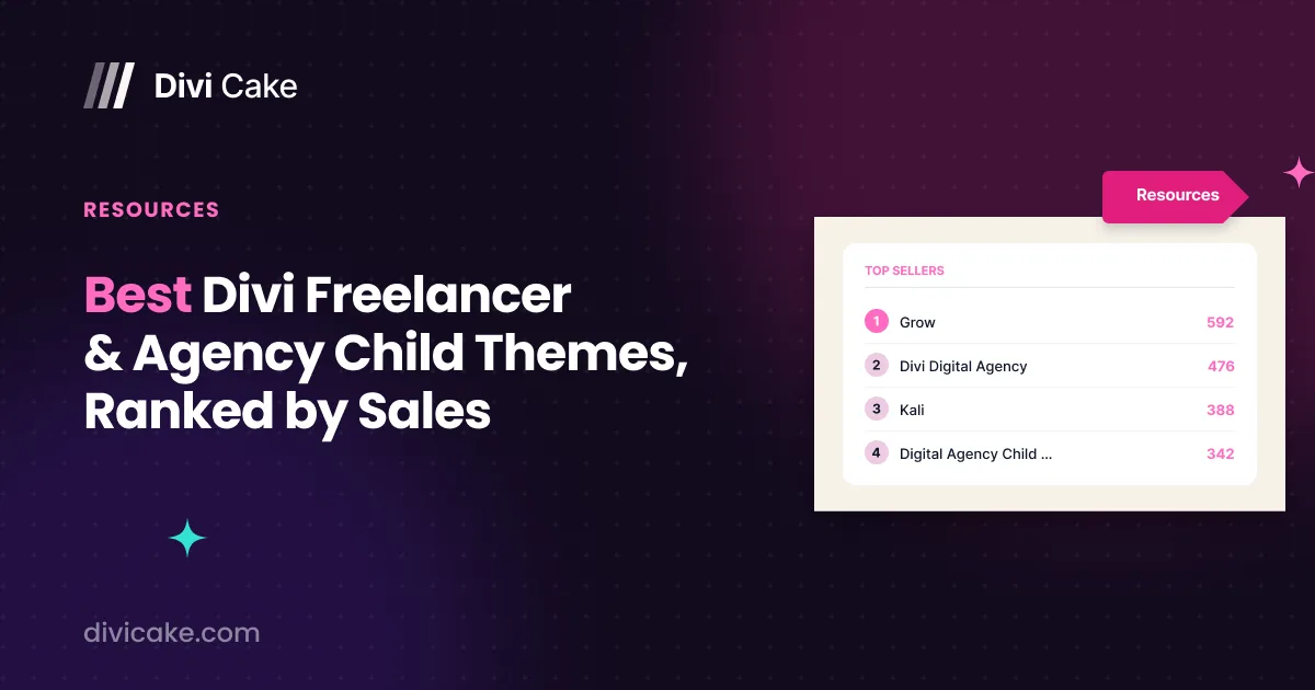 Best Divi child themes for freelancers and agencies ranked by marketplace sales