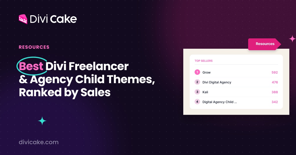 Best Divi child themes for freelancers and agencies ranked by marketplace sales
