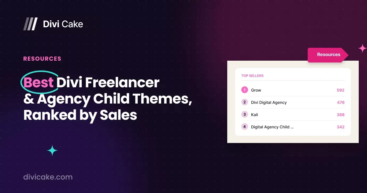 Best Divi child themes for freelancers and agencies ranked by marketplace sales