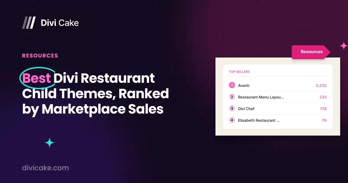 Best Divi restaurant child themes and layouts ranked by marketplace sales